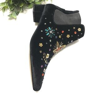 Betsey Johnson Embellished Velvet Jax Booties Size 8.5